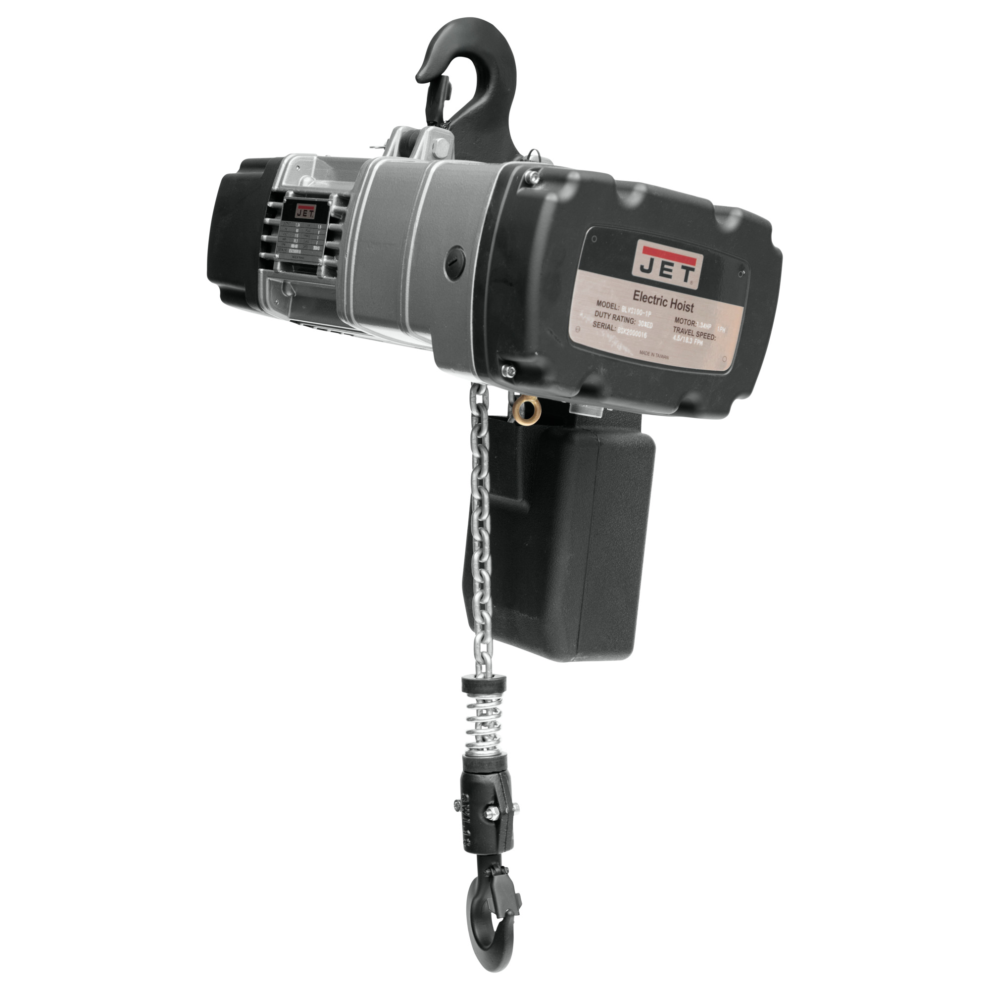 JET, Electric Hoist, Capacity 2000 lb, Lift Height 20 ft, Model# BLVS100-020